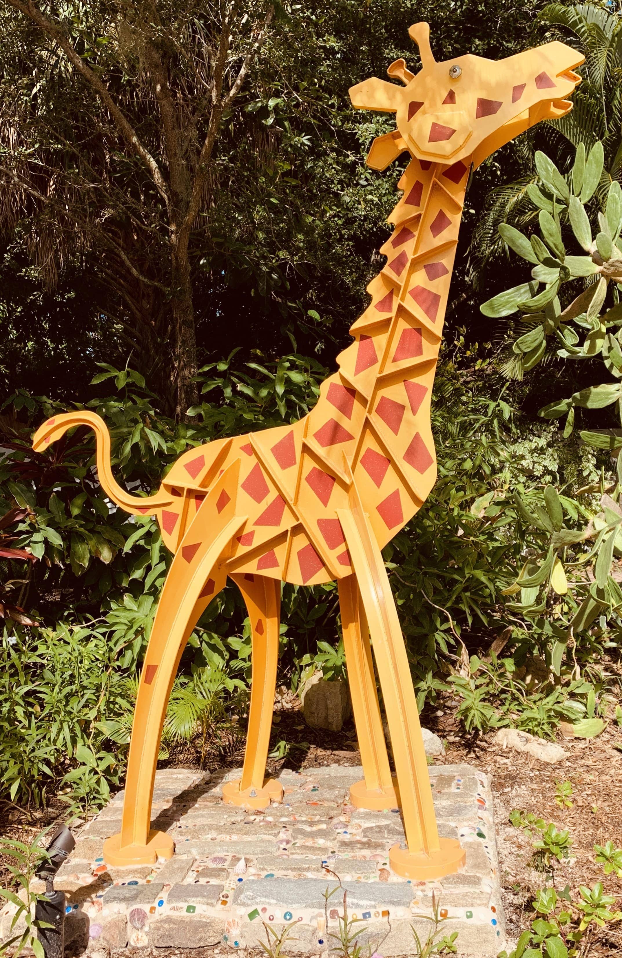 A Kinetic Metal Giraffe Statue By Fred Prescott